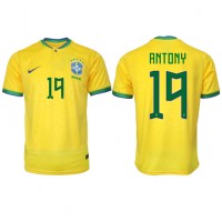 Brazília Antony #19 Domáci futbalový dres MS 2022 Krátky Rukáv